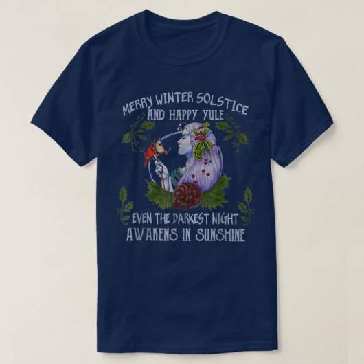 Frohe Wintersonnenwende und glückliches Weihnachte T-Shirt (Design vorne)