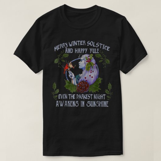 Frohe Wintersonnenwende und glückliches Weihnachte T-Shirt (Design vorne)