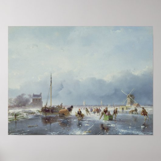 Frohe Winterszene Poster (Vorne)
