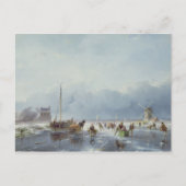 Frohe Winterszene Postkarte (Vorderseite)