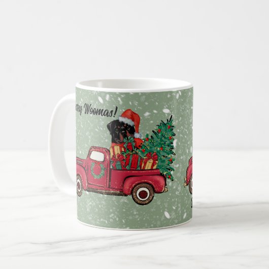 Frohe Wölfe! Beste Rottweiler-Mama Personalisiert Kaffeetasse (Vorderseite Links)