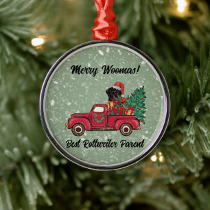 Frohe Wölfe! Beste Rottweiler-Mama Personalisiert Ornament Aus Metall