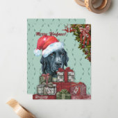 Frohe Wölfe! Schwarzes Labrador Retriever Mitteilungskarte (Vorderseite/Rückseite Beispiel)