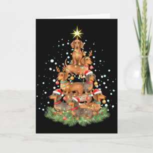 Frohe Wolfmas Pawlidays Dachshund Baum Aquarell  Karte