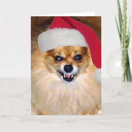 "Frohe Woofing Weihnacht-" Spitz-Sankt-Karte Feiertagskarte