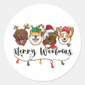 Frohe Woofmas Aufkleber (Vorderseite)