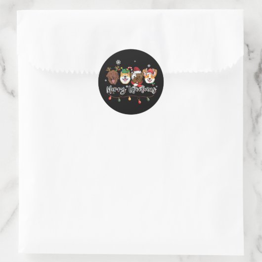 Frohe Woofmas Aufkleber (Tasche)