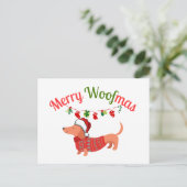 Frohe WOOFmas Feiertagspostkarte (Stehend Vorderseite)
