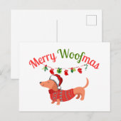 Frohe WOOFmas Feiertagspostkarte (Vorne/Hinten)