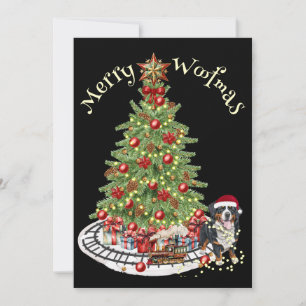 Frohe Woofmas Hunde-Design - Berner Sennenhund Feiertagskarte