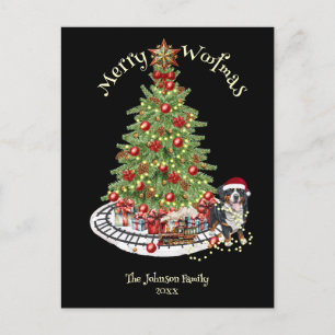 Frohe Woofmas Hunde-Design - Berner Sennenhund Feiertagspostkarte