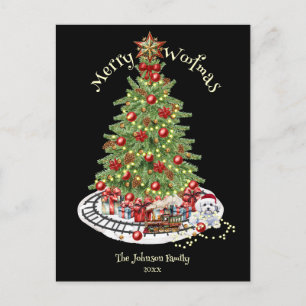 Frohe Woofmas Hunde-Design - Bichon Frise Feiertagspostkarte