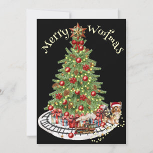 Frohe Woofmas-Hundedesign - Yorkie Feiertagskarte