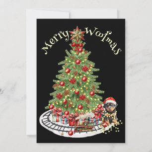 Frohe Woofmas-Hunderedesign - Rottweiler Feiertagskarte