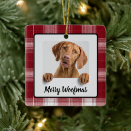 Frohe Woofmas Individueller Hunde-Foto-Christmas-S Keramikornament