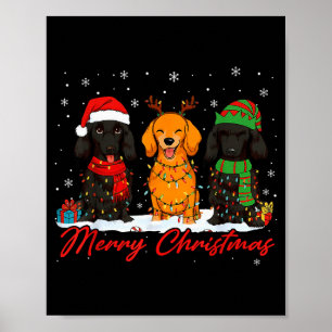 Frohe Woofmas Santa Rentier Elf Dachshund Weihnach Poster