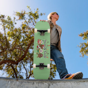 Frohe Woofmas-Typografie-Skateboard Skateboard