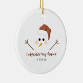 Frohe Wünsche! Frohe Weihnachtsrunde Keramik Ornament (Rechts)