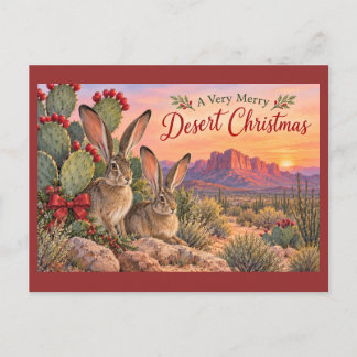 Frohe Wüstenweihnachten Jackrabbits Postkarte