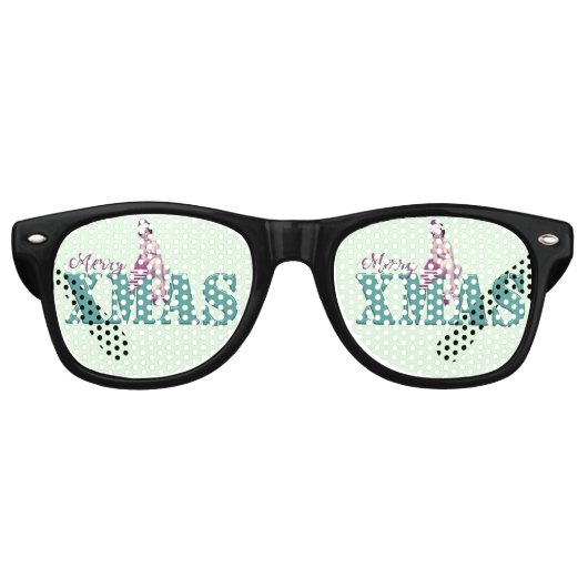 Frohe XMAS! Button-Up Christmesse Party Schatten Partybrille (Vorderseite)