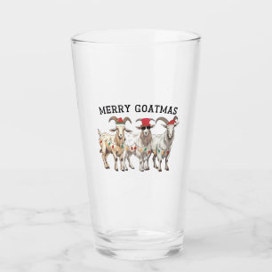 Frohe Ziege Weihnachten Tier Ziegenliebhaber Frohe Glas