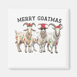 Frohe Ziege Weihnachten Tier Ziegenliebhaber Frohe Magnet