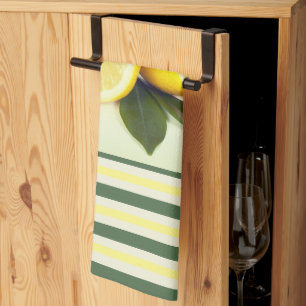 Frohe Zitronen und Streifen Küchenhandtuch Geschirrtuch