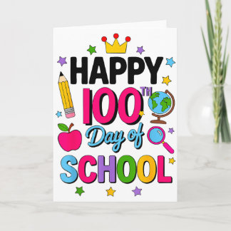 Frohen 100. Schultag 100 Tage schlauer Lehrer Karte