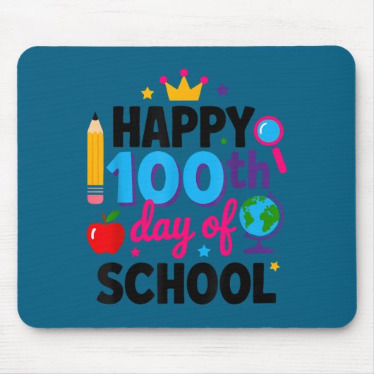 Frohen 100. Schultag 100 Tage schlauer Lehrer Mousepad (Vorne)