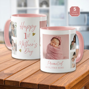 Frohen 1. Muttertag als Mimi 5 Foto Pink   Tasse