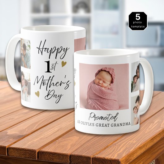 Frohen 1. Muttertag als Urgroßmutter 5 Fotos   Kaffeetasse
