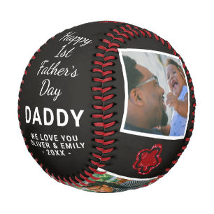 Frohen 1. Vatertag Daddy Andenken 3 Foto Baseball