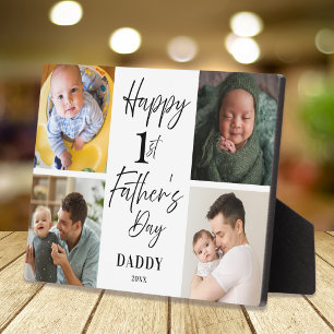 Frohen 1. Vatertag Neuer Papa 4 Foto-Collage Fotoplatte