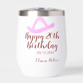 Frohen 20. Geburtstag rosa Cowboy Mädchen Name Dat (Vorderseite)