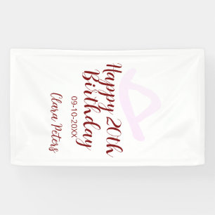 Frohen 20. Geburtstag rosa Cowboy Mädchen Name Dat Banner