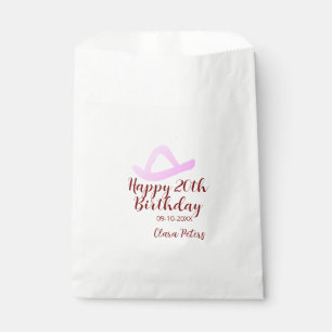 Frohen 20. Geburtstag rosa Cowboy Mädchen Name Dat Geschenktütchen