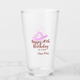 Frohen 20. Geburtstag rosa Cowboy Mädchen Name Dat Glas