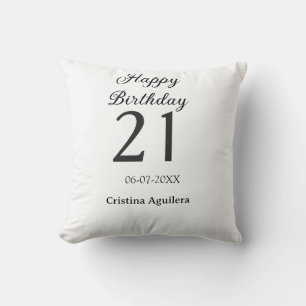 Frohen 21. Geburtstag fettschrift einfache Namen m Kissen