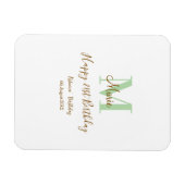 Frohen 21. Geburtstag grün Name Monogramm braun  Magnet (Horizontal)