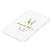 Frohen 21. Geburtstag grün Name Monogramm braun  Magnet (Linke Seite)