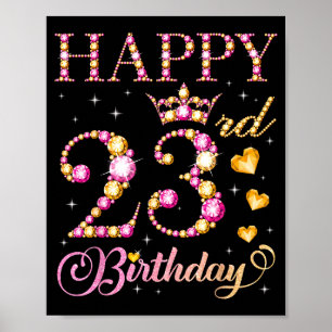 Frohen 23. Geburtstag 23 Jahre alte Männer Frauen Poster