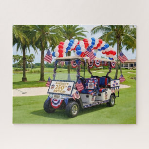 Frohen 250. Geburtstag Amerika Patriotischer Golfw Puzzle