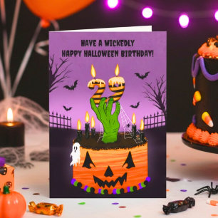 Frohen 29. Halloween-Geburtstag Gruselkuchen Karte
