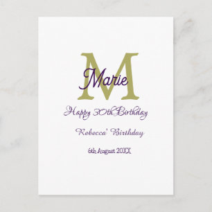 Frohen 30. Geburtstag goldene Schriftzug modern Postkarte