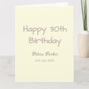 frohen 30. Geburtstag pink gelb grau pastell name Karte