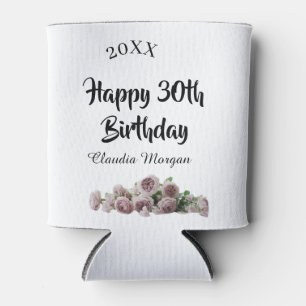 Frohen 30. Geburtstag rosa weiß mauve floraler Nam Dosenkühler