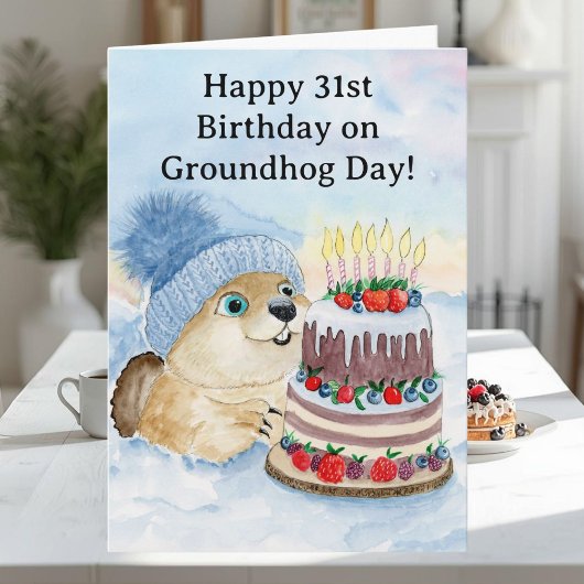 Frohen 31. Murmeltiertag-Geburtstag Karte