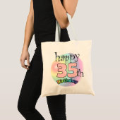 Frohen 35. Geburtstag (roze) Tragetasche (Vorderseite (Produkt))