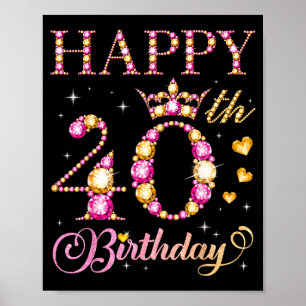 Frohen 40. Geburtstag 40 Jahre alte Männer Frauen Poster