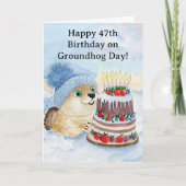  Frohen 47. Murmeltiertag-Geburtstag  Karte (Vorderseite)